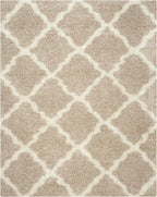 SAFAVIEH Dallas Shag Collection Area Rug - 10' x 14', Beige & Ivory, Trellis Design, Non-Shedding & Easy Care, 1.5-inch Thick Ideal for High Traffic Areas in Living Room, Bedroom (SGD257D)