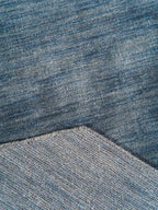 Hand Knotted Loom Wool ECO-Friendly Area Rugs - 8'x8', Octagon, Blue Color, Solid Plain Design, High Pile Thick Handmade Anti Skid Area Rugs for Living Room, Bed Room (L00111)