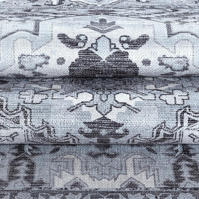 Washable Area Rug. Modern Farmhouse. Vintage. Turkish. Bohemian. Distressed. Oriental. Traditional. Rugs for Living Room. Dining. Bedroom. Office. Entryway. Foyer. (861GG, 9'5" x 14')
