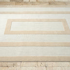 Abani Area Rugs - Modern Minimalist Pattern - Cream Rug for Living Room, Bedroom, Dining Room - Indoor/Outdoor - Easy to Clean - Non-Shedding - 4' x 6'
