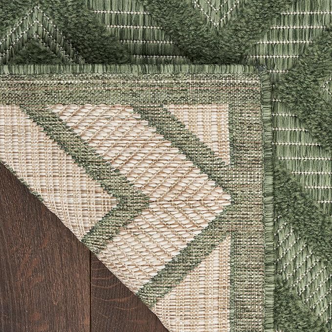 Nourison Home Versatile Green 4' x 6' Area Rug - Easy Clean, Non Shedding, Bed Room, Living Room, Dining Room, Kitchen (4' x 6')