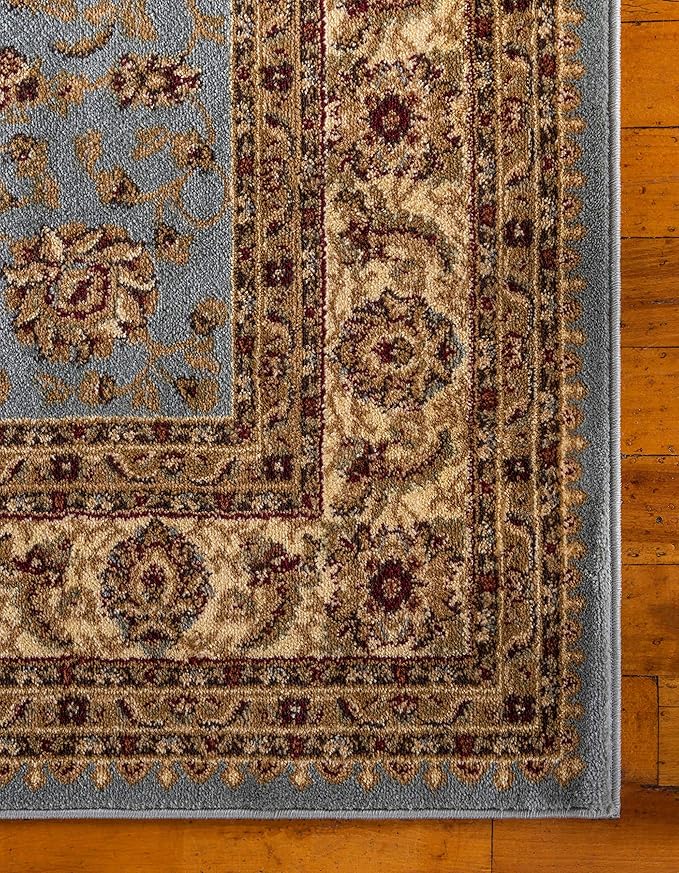 Unique Loom Voyage Collection Traditional Oriental Classic Intricate Design Area Rug (3' 3 x 5' 3 Rectangular, Light Blue/Gold)