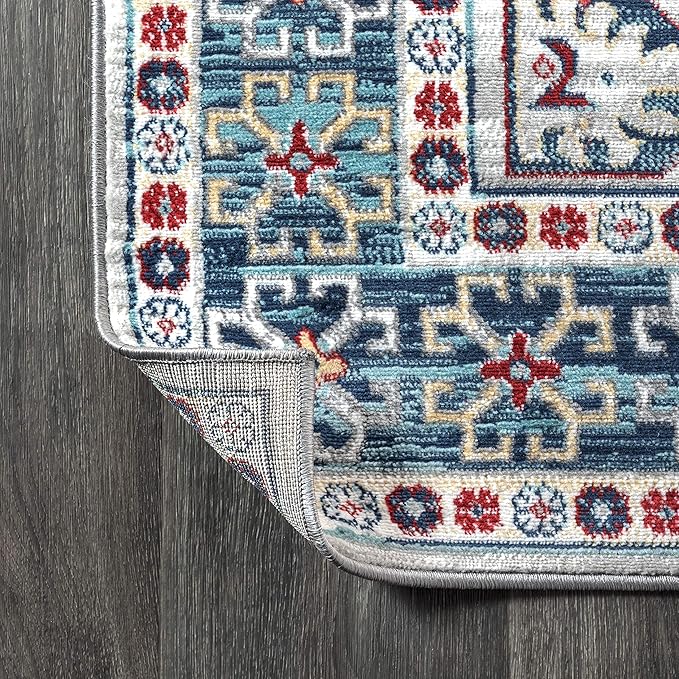 JONATHAN Y Modern Vintage Medallion Blue/Light Grey Indoor Area Rug, 3x5, Country, Floral, Easy-Cleaning for Living Room, Bedroom, Kitchen, Pet Friendly, Non-Shedding (MDP108A-3)