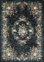 Loloi Rifle Paper Co. Laurel Collection LAU-01 Dark Navy 6'-6" x 9'-2" Area Rug