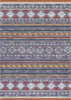 RUGSURE Washable Area Rugs 5' x 7' - 1/6 Thick - Moroccan-Inspired -Stain & Water Resistant Non-Slip - Resistant Rug for Living Room, Bedroom, Nursery, Pet & Child Friendly (Blue and Red)