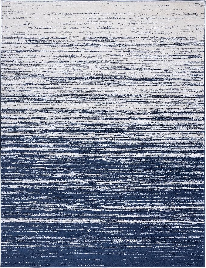 SAFAVIEH Area Rug 11x15 - Adirondack Collection - Large - Navy & Ivory, Modern Ombre Design, Non Shedding & Easy to Clean, Ideal for Living Room, Bedroom, Office, Dining Space (ADR113N)