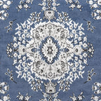 Home Dynamix Premium Sakarya Traditional Medallion Border Area Rug, Midnight Blue, 9'2"x12'5" Rectangle