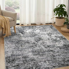 Area Rug Living Room Rugs - 5x8 Large Soft Indoor Neutral Modern Abstract Low Pile Washable Rug Carpet for Bedroom Dining Room Farmhouse Home Office - Grey