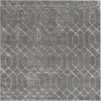Unique Loom Marilyn Monroe Glam Collection Area Rug - Trellis (7' 10' Square, Gray Silver/ Silver)