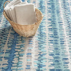 Dash & Albert Paint Chip Multi Machine Washable Rug, 7.5 X 9.5 Feet, Blue/Green Geometric Pattern