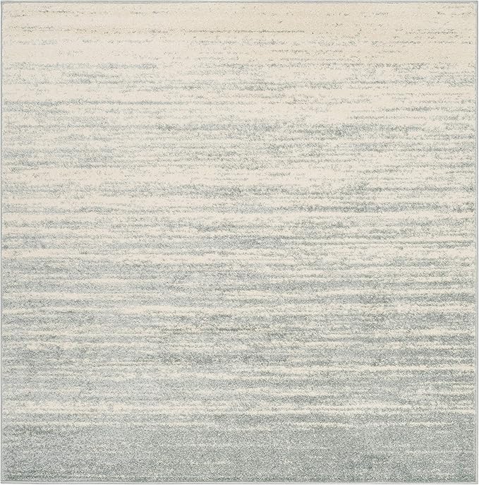 SAFAVIEH Adirondack Collection Area Rug - 10' Square, Slate & Cream, Modern Ombre Design, Non Shedding & Easy to Clean, Ideal for Living Room, Bedroom, Office, Dining Space (ADR113T)