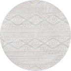 SAFAVIEH Tulum Collection Area Rug - 10' Round, Light Grey & Ivory, Moroccan Boho Tribal Design, Non-Shedding & Easy to Clean, Ideal for Living Room, Bedroom, Dining Space (TUL272F)