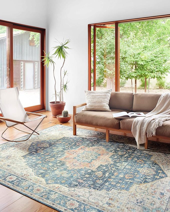 Loloi II Skye Collection SKY-12 Ocean/Multi 5'-0" x 7'-6" Area Rug