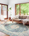 Loloi Skye Collection SKY-12 Ocean/Multi 6'-0" x 6'-0" Round Area Rug