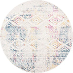 SAFAVIEH Tulum Collection Area Rug - 10' Round, Ivory & Blue, Moroccan Boho Tribal Design, Non-Shedding & Easy to Clean, Ideal for Living Room, Bedroom, Dining Space (TUL272C)