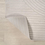JONATHAN Y Hallie High-Low Curve Ivory/Cream Indoor/Outdoor Runner Rug, 2x10, Minimalist, Pet Friendly, Non-Shedding, Stain Resistant, Hose-Washable for Backyard, Patio, Porch (SCN100B-210)