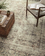 Loloi Magnolia Home by Joanna Gaines Sinclair Collection SIN-01 Pebble/Taupe 2'-3" x 7'-6", .25" Pile Height, Machine Washable, Runner Rug
