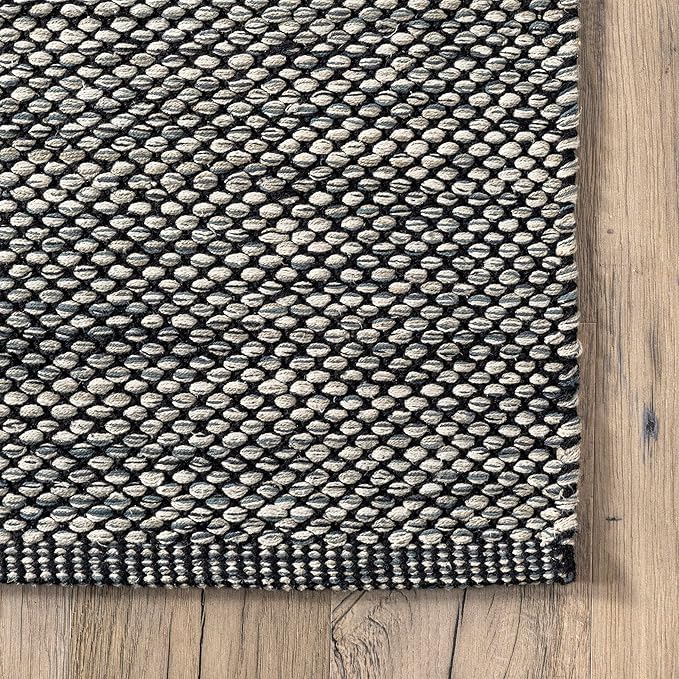 nuLOOM Alessi Solid Farmhouse Cotton Runner Rug, 2' 6" x 10', Grey
