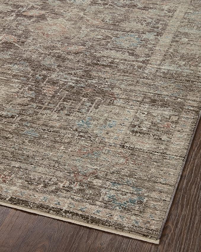 Loloi Magnolia Home by Joanna Gaines Millie Collection MIE-03 Charcoal/Dove 2'-7" x 14', .25" Pile Height, Runner Rug