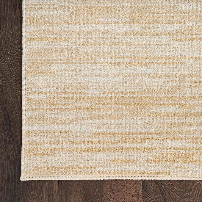 Nourison Home Nourison Essentials Ivory Gold 2'2" x 10' Area Rug - Easy Clean, Non Shedding, Bed Room, Living Room, Dining Room, Kitchen (10' Runner)