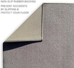 Custom Made Runner Rug Low Pile with Rubber Backing for Kitchen Foyer Hallway Entry Choose Your Length Size 26 Inch Wide Solid and Plain Grey Color (39 feet x 26 inch)
