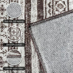 RUGSURE Washable Area Rugs 5' x 7' - 1/6 Thick - Moroccan-Inspired -Stain & Water Resistant Non-Slip - Resistant Rug for Living Room, Bedroom, Nursery, Pet & Child Friendly (Brown)