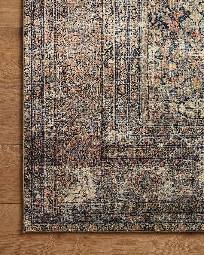 Loloi Amber Lewis Morgan Collection MOG-03 Denim/Multi 7'-3" x 9'-3" 38" Thick Area Rug feat. CloudPile, Neutral, Room Décor, Vintage Inspired, Livingroom, Bedroom, Dining Area