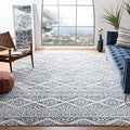 SAFAVIEH Area Rug 6x9 - Tulum Collection - Ivory & Navy, Moroccan Boho Tribal Design, Non-Shedding & Easy to Clean, Ideal for Living Room, Bedroom, Dining Space (TUL272D)