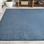 Eyely UES100C-4 Supersoft Haze Solid Low-Pile Indoor Area Rug Casual;Contemporary;Solid;Traditional, Bedroom, Kitchen, Living Room, Easy-Cleaning, Non-Shedding, 4 X 6, Navy