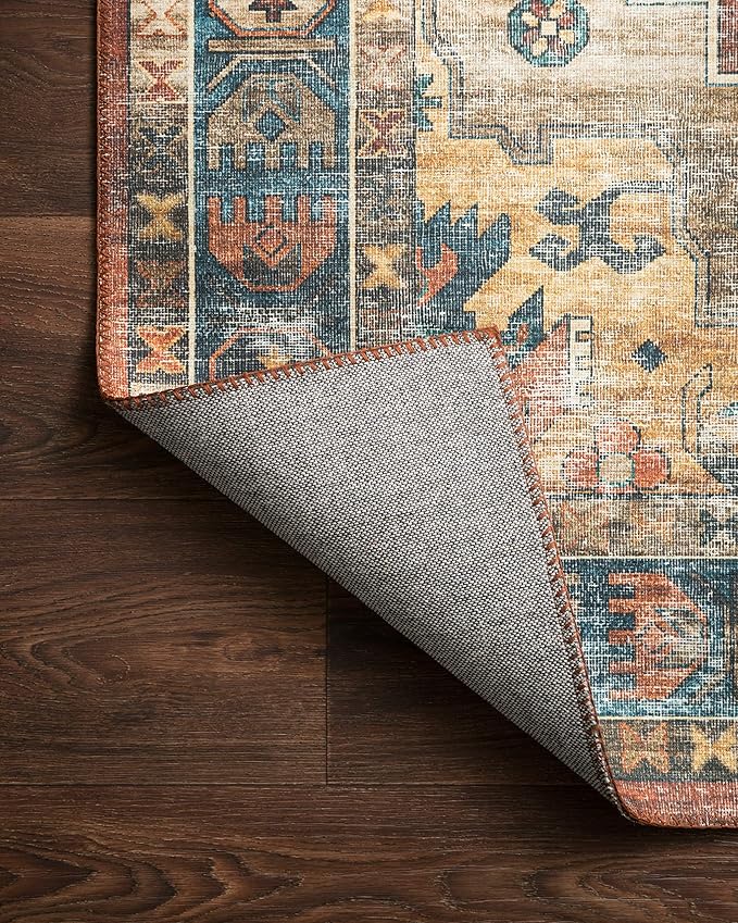 Loloi II Skye Collection SKY-07 Terracotta/Sky 3'-6" x 5'-6" Accent Rug