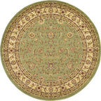 Unique Loom Voyage Collection Traditional Oriental Classic Intricate Design Area Rug (6' 0 x 6' 0 Round, Green/Ivory)