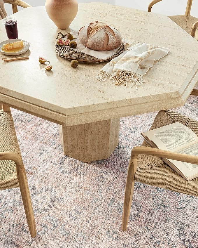Loloi II Skye Collection SKY-01 Blush/Grey 7'-6" x 9'-6" Area Rug