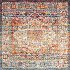 Unique Loom Isabella Collection Area Rug - Adjani (7' 10" Square, Multi/ Beige)