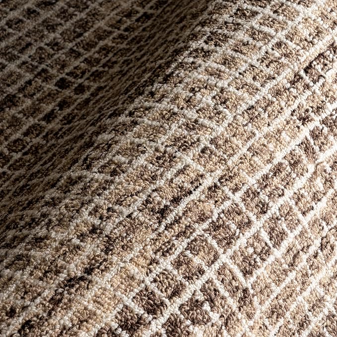 Rugs USA Melrose Brown/Ivory, 2'6" x 8', Handmade, Wool & Cotton, Soft and Gentle, High Traffic, Stain Resistant, Easy Clean, Durable Runner for Bedroom, Living Room, Dining Space, Den, Entryway
