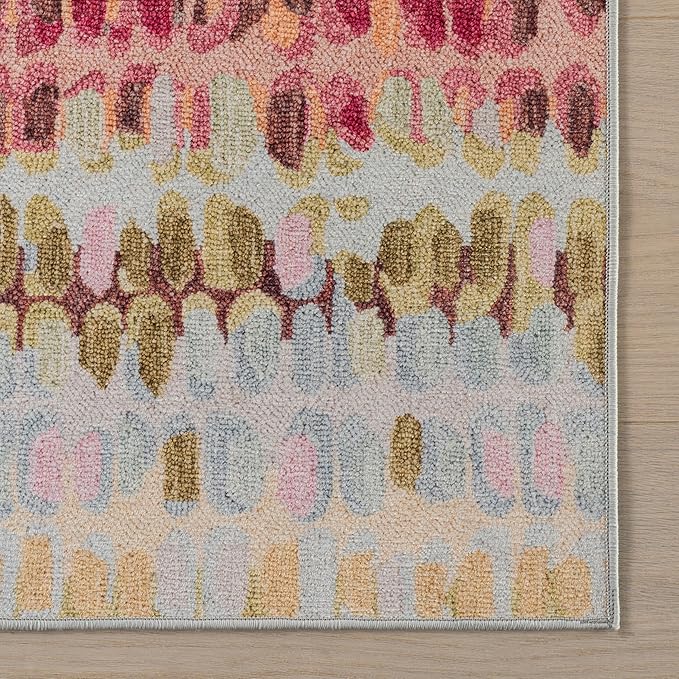 Dash & Albert Paint Chip Pastel Machine Washable Rug, 4 X 6 Feet, Multicolored Geometric Pattern