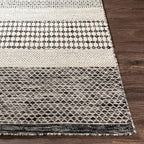 Mark&Day Wool Rugs, 5x7 Tervoort Global Black Area Rug, Blue Beige Carpet for Living Room, Bedroom or Kitchen (5' x 7'6")