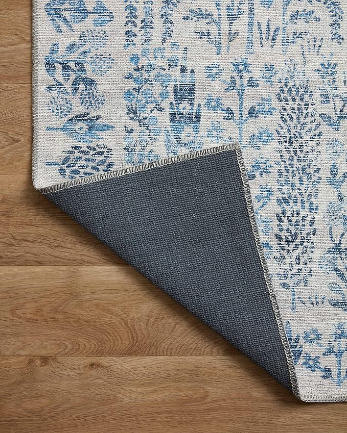 Loloi Rifle Paper Co. Maison Collection MAO-07 Blue 2'-0" x 5'-0", .19" Pile Height, Accent Rug