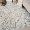 Rugshop Marble Swirl Distressed Gray Area Rug 4' x 6' Great for Small Living Rooms, Offices, or Under Coffee Tables