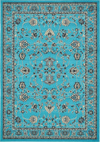 Unique Loom Sialk Hill Collection Area Rug - Washington (7' 1" x 10' Rectangle Turquoise/Black)