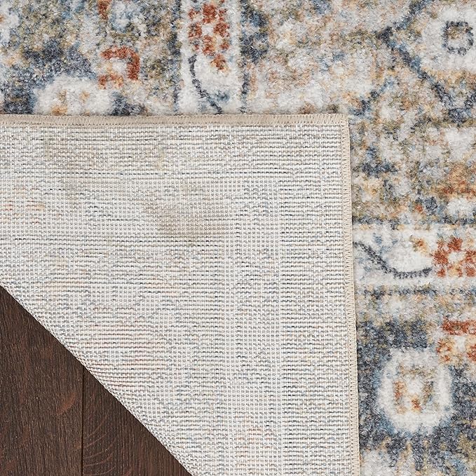 Nourison Home Astra Machine Washable Gold Grey 6'7" x 9' Area Rug - Easy Clean, Non Shedding, Bed Room, Living Room, Dining Room, Kitchen (7' x 9')