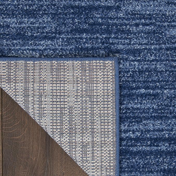 Nourison Home Nourison Essentials Navy Blue 2'2" x 14' Area Rug - Easy Clean, Non Shedding, Bed Room, Living Room, Dining Room, Kitchen (14' Runner)