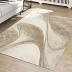 LUXE WEAVERS Spiral Abstract Beige 5x7 Area Rug