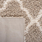 SAFAVIEH Dallas Shag Collection Runner Rug - 2'3" x 18', Beige & Ivory, Trellis Design, Non-Shedding & Easy Care, 1.5-inch Thick Ideal for High Traffic Areas in Living Room, Bedroom (SGD257D)