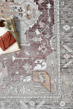 Fame Living Faded Oushak Rug, Turkish Vintage Floral Pastel Large Oversized Area Rugs for Living Room Dining Bedroom Kitchen Bathroom Nursery (848CrNv, 2' x 3')