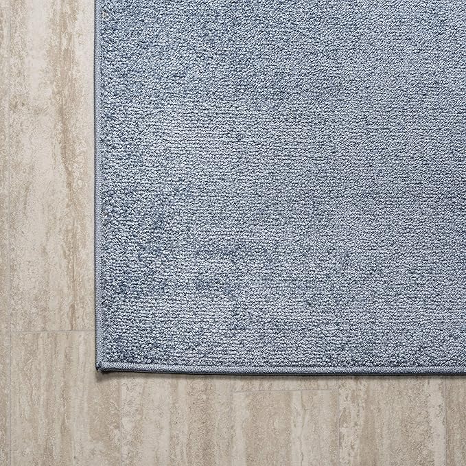 JONATHAN Y Haze Solid Low-Pile Classic Blue Indoor Area Rug 8x10, Coastal,Bohemian,Minimalist,Classic, Easy-Cleaning for Living Room,Bedroom,Kitchen,Pet Friendly,Non-Shedding (SEU100F-8)