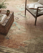 Loloi Magnolia Home by Joanna Gaines Sinclair Collection SIN-06 Clay/Tobacco 8'-6" x 11'-6", .25" Pile Height, Machine Washable, Area Rug