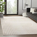 Abani Area Rug for Living Room -Nuevo 8' x 10' Beige Arch Pattern Area Rug, Soft and Durable Living Room Rug, Stain and Fade Resistant, Chic Modern Design, Pet & Kid Friendly