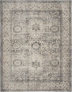 ReaLife Rugs Machine Washable Area Rug Runner - Living Room Bedroom Bathroom Kitchen Entryway Office - Padded Low Pile Stain Resistant Premium - Boho Farmhouse Vintage - Paz - Beige Gray Ivory 3'x5'