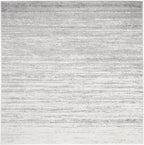 SAFAVIEH Adirondack Collection Area Rug - 6' Square, Ivory & Silver, Modern Ombre Design, Non Shedding & Easy to Clean, Ideal for Living Room, Bedroom, Office, Dining Space (ADR113B)