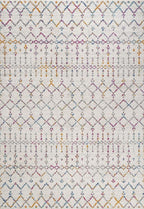 JONATHAN Y Boho Vintage Diamond Ivory/Multi Indoor Area Rug 8X10 ft, Moroccan Hype for Living Room, Bedroom, Kitchen, Office, Easy-Cleaning, High Traffic, Pet-Friendly, Non-Shedding (MOH101E-8)